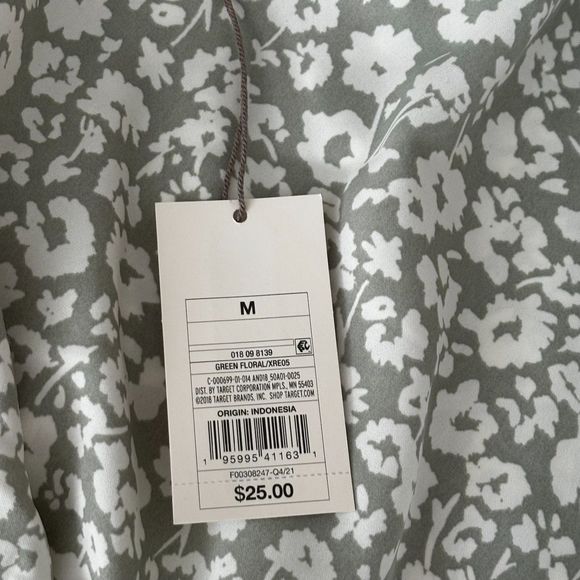 A New Day by Target Women Satin Floral Slit Dress Mint green Medium - Picture 2 of 9